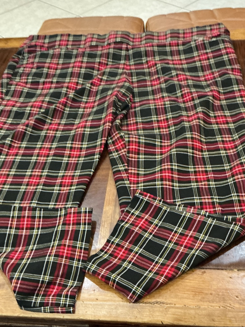Plus Size Women Terra & Sky Red, Black Plaid Trousers